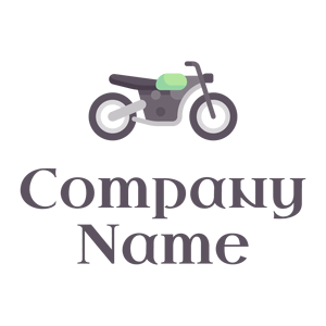 Grey and Green Motorcycle on a White background - Abstrakt