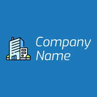 Blue Office building logo on a Denim background - Industrial
