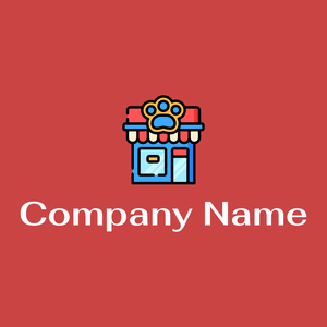 Pet shop on a Dark Coral background - Dieren/huisdieren