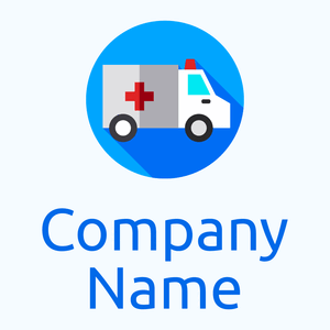 Deep Sky Blue Ambulance on a Alice Blue background - Medical & Farmacia