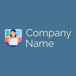 Telecommuting logo on a blue background - Entreprise & Consultant