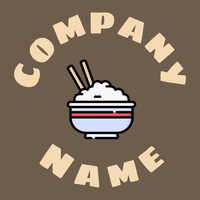 Rice bowl on a Domino background - Eten & Drinken