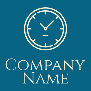 Clock logo on a Dark Cerulean background - Abstract