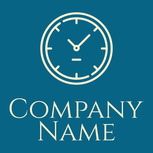 Clock logo on a Dark Cerulean background - Abstrato
