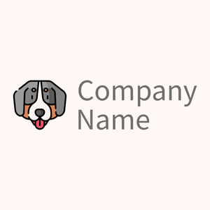 Bernese Mountain logo on a Seashell background - Animales & Animales de compañía