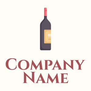 Wine bottle logo on a Floral White background - Agricultura