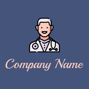 Doctor logo on a Chambray background - Hospital & Farmácia