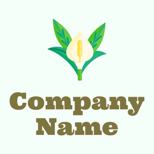 Peace lily logo on a Mint Cream background - Floral