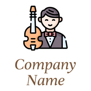 Violinist logo on a White background - Divertissement & Arts