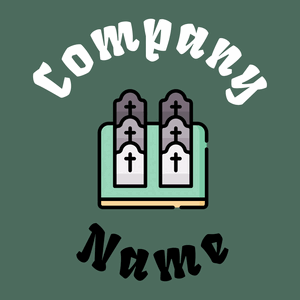 Cemetery on a Viridian Green background - Religion