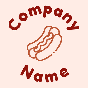 Hot dog logo on a Misty Rose background - Comida & Bebida