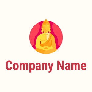 Radical Red Buddha on a Floral White background - Religión