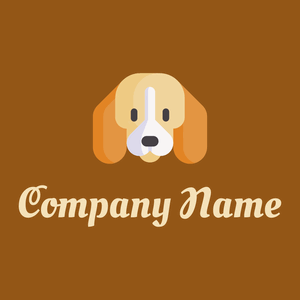 Beagle on a Golden Brown background - Dieren/huisdieren