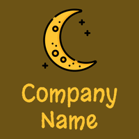 Crescent moon logo on a Raw Umber background - Abstracto
