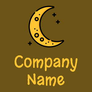 Crescent moon logo on a Raw Umber background - Abstrait