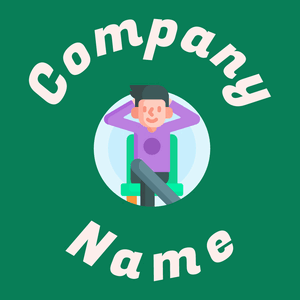 Convenient logo on a Pine Green background - Abstracto
