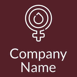 Menstruation logo on a Burnt Crimson background - Hospital & Farmácia