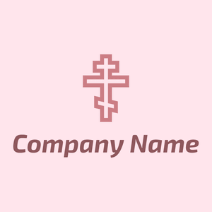 Orthodox cross logo on a Lavender Blush background - Abstract
