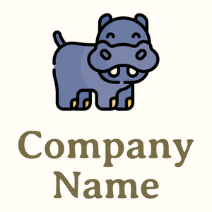 Hippo logo on a Floral White background - Tiere & Haustiere