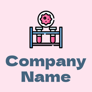 Test tube logo on a Lavender Blush background - Indústrias