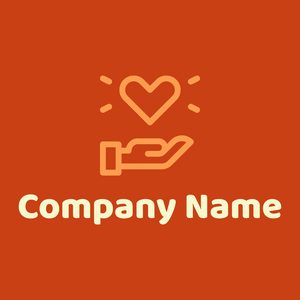 Heart logo on a Harley Davidson Orange background - Abstrait