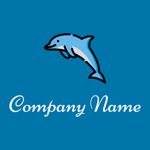 Malibu Dolphin on a Cerulean background - Animais e Pets