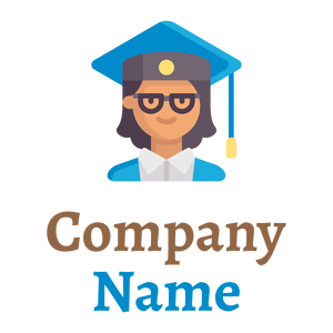 Blue graduate logo on a White background - Educación