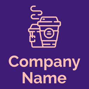 Hot drinks logo on a Midnight Blue background - Essen & Trinken