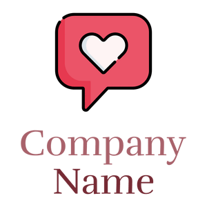 Heart logo in speech bubble on white background - Partnervermittlung