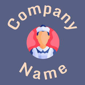 Maid logo on a Kashmir Blue background - Limpeza & Manutenção