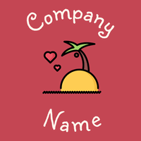Island logo on a Sunset background - Reise & Hotel