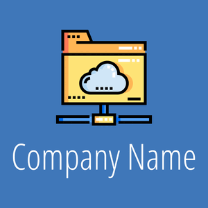 Cloud folder on a Curious Blue background - Tecnologia