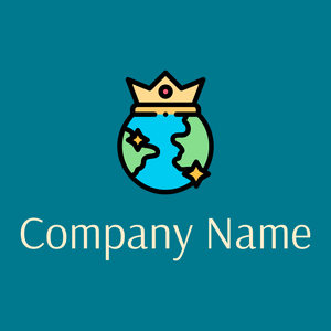 Worldwide logo on a Teal background - Abstrato