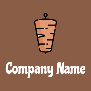 Kebab logo on a Dark Wood background - Cibo & Bevande