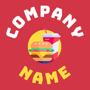 Burger logo on a pink background - Cibo & Bevande