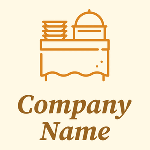 Catering logo on a yellow background - Essen & Trinken