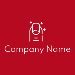Manicure logo on a Venetian Red background - Moda & Belleza