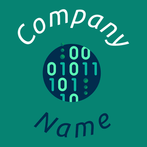 Binary code logo on a Pine Green background - Ordinateur
