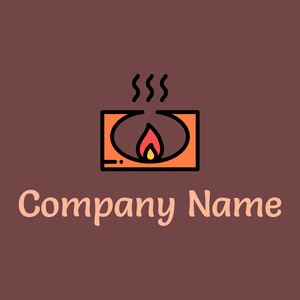 Warm logo on a Tosca background - Abstrakt
