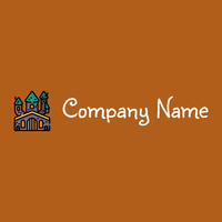 Haunted house logo on a Golden Brown background - Architettura