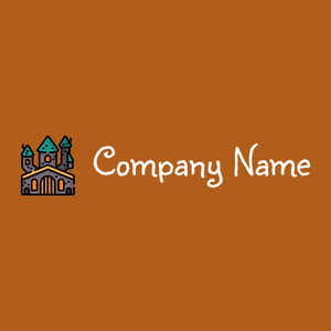 Haunted house logo on a Golden Brown background - Architettura