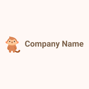 Monkey logo on a Seashell background - Animales & Animales de compañía