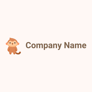 Monkey logo on a Seashell background - Animali & Cuccioli