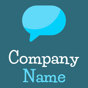Speech bubble logo on a Chathams Blue background - Comunicaciones