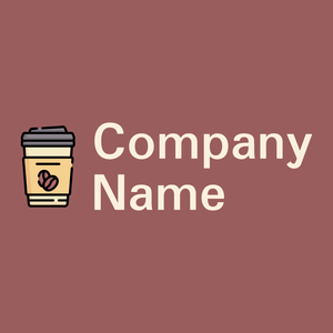 Coffee logo on a Dark Chestnut background - Cibo & Bevande
