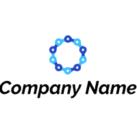 Logo círculo cadena azul - Industrial Logotipo