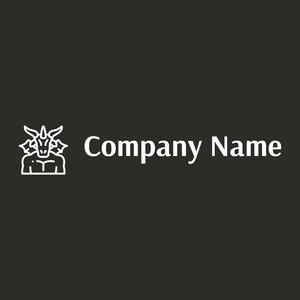 Face Demon logo on a Bokara Grey background - Abstracto