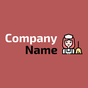 Maid logo on a Blush background - Limpeza & Manutenção
