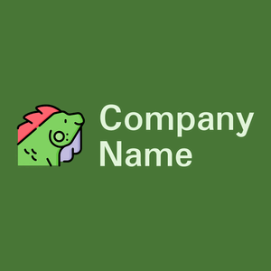 Iguana logo on a Dell background - Dieren/huisdieren