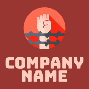 Barbed wire logo on a Milano Red background - Abstrait